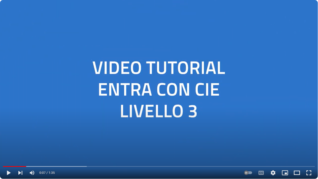 Video Tutorial - Entra con CIE livello 3 in modalità mobile